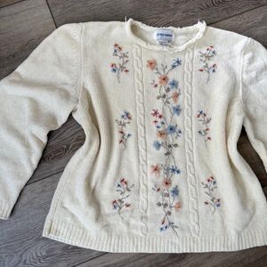 Alfred Dunner Cream Knit Sweater